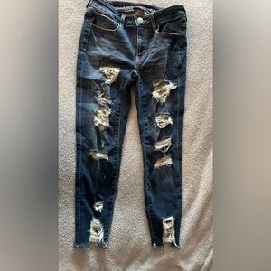 Distressed American Eagle Cropped Jeggings